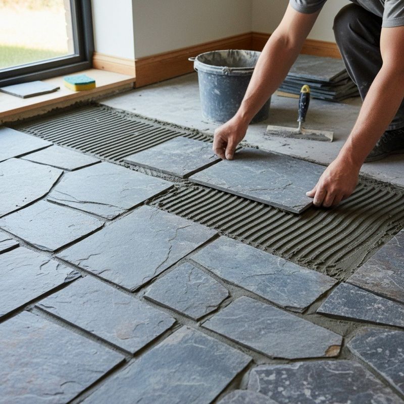 Slate Floor Installation
